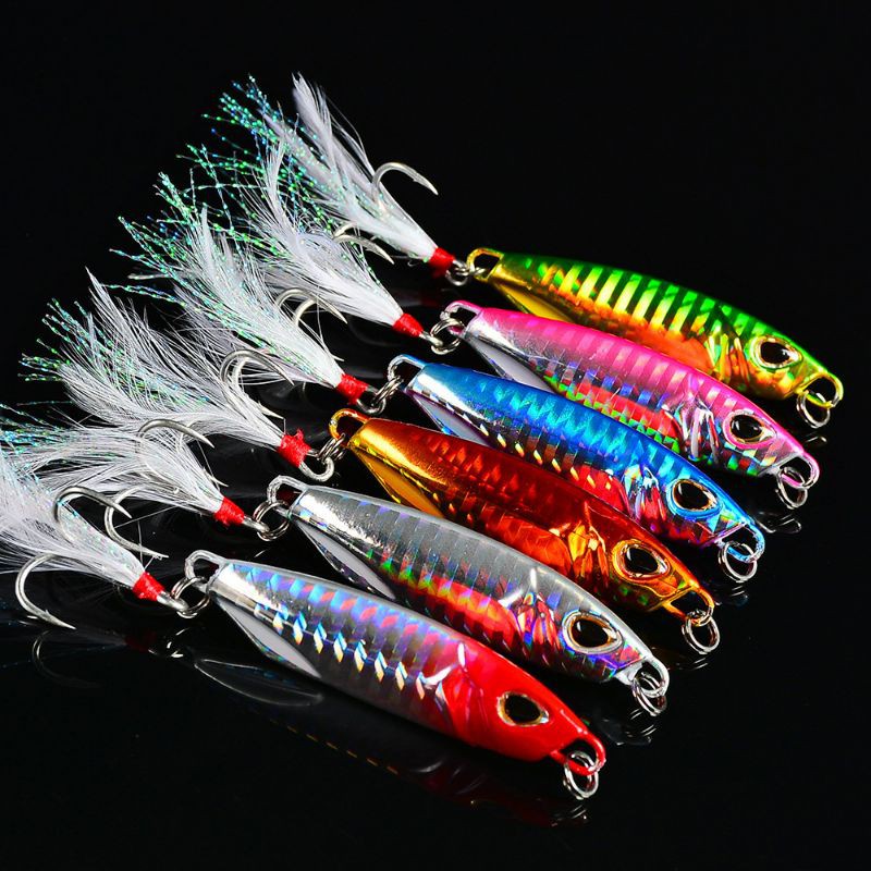 Umpan pancing metal jig + treble + asist hook fishing lure jigging 7g 10g 15g 20g 30g ultralight DUO