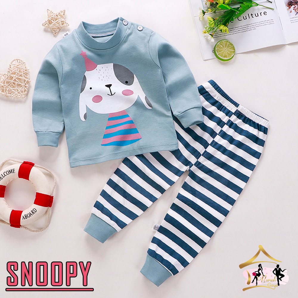 Setelan Baju Tidur Anak Usia 6 Tahun (Size XL) - Sweater Lengan Panjang Bahan Import