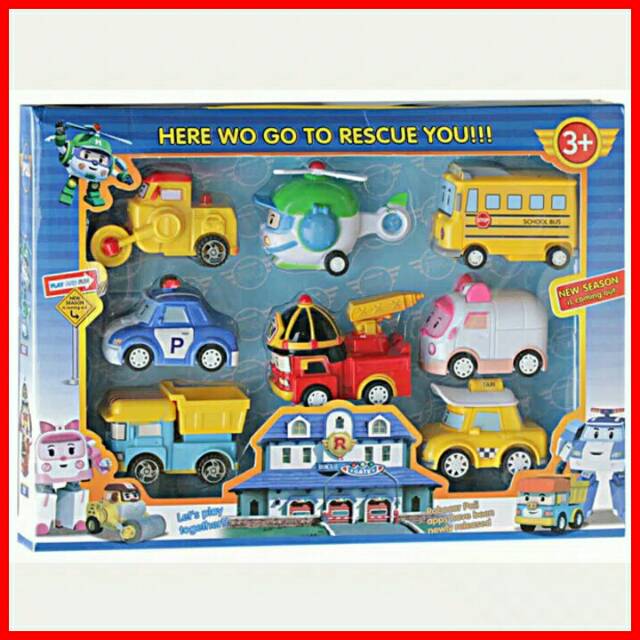 ROBOCAR POLI SET ISI 8 PCS MAINAN ANAK TANPA BATERAI