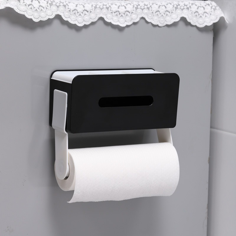 Gantungan Tempat Tisu Toilet Dapur  Multifungsi Wadah Gulung Campuran  Dual Fungsi Tissue Wall Mount