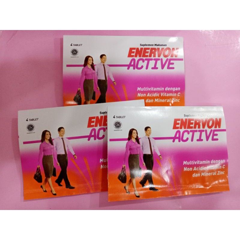 Enervon C Active Strip isi 4 tablet /Multivitamin mineral /Daya Tahan Tubuh Aman untuk lambung