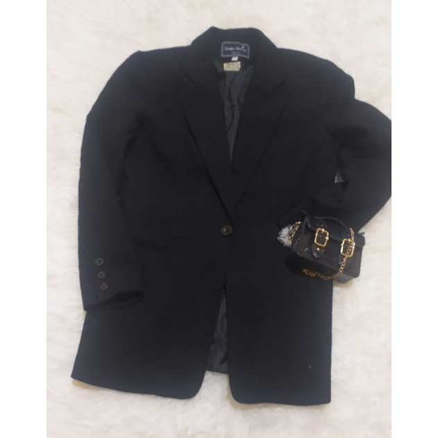 blazer black kancing 1 branded, size besar