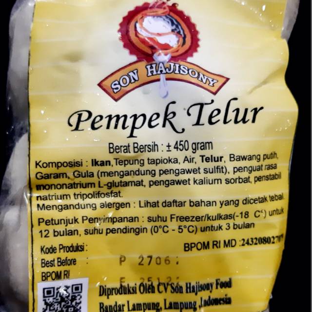 

Pempek Telur/ Kapal Selam HajiSony (450 gram)