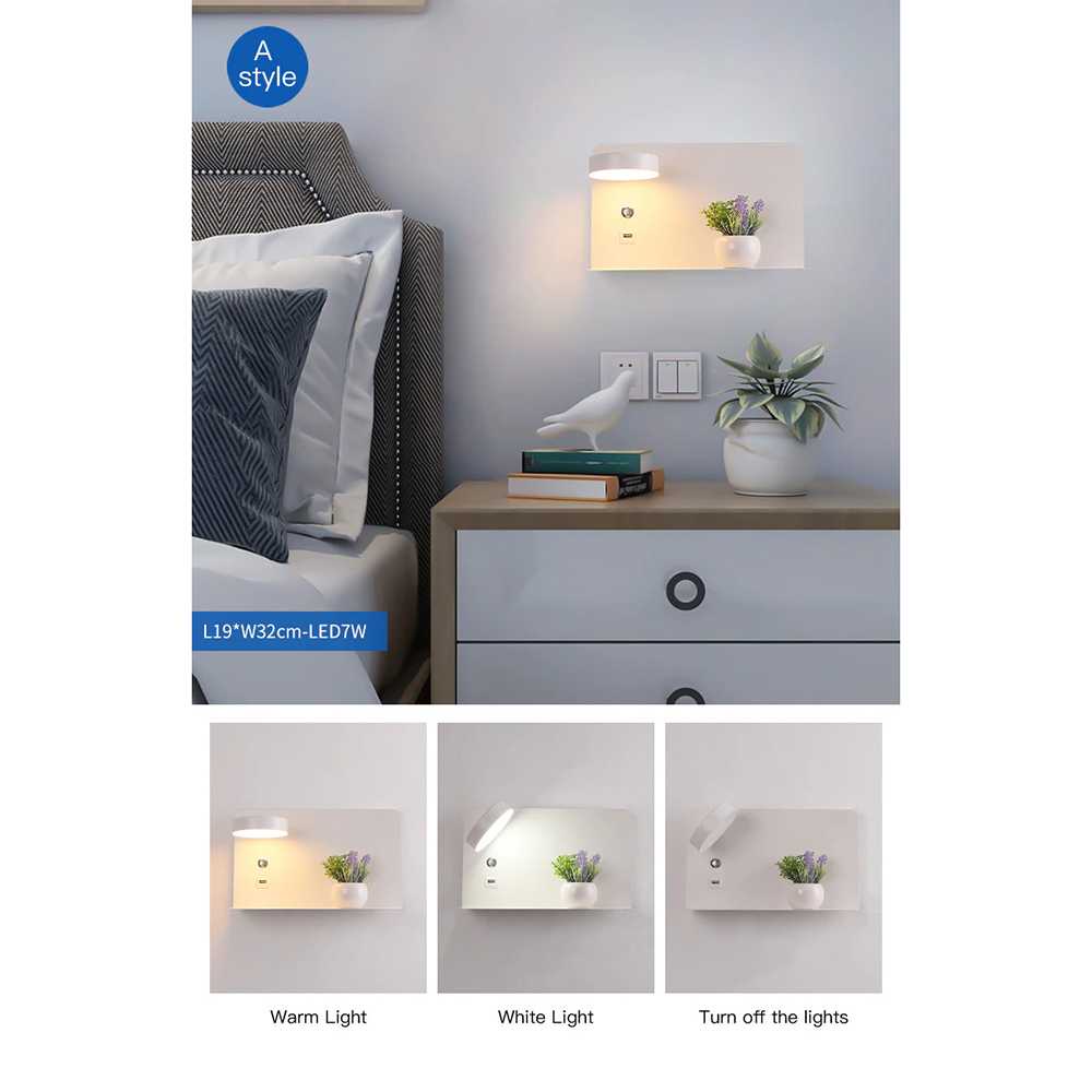 Lampu Hias Dinding LED Night Light 3 Color 7W YICOLUX - 7CLL0OBK