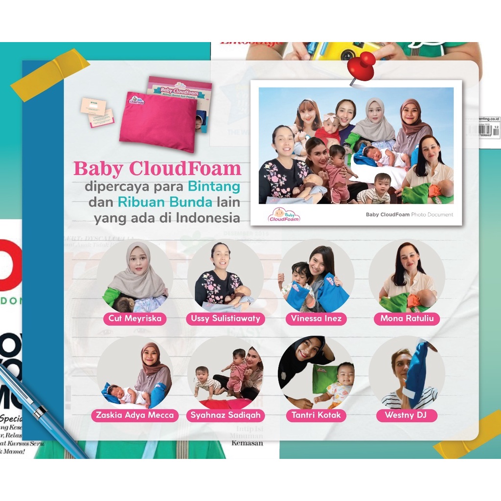 BABY CLOUDFOAM Bantal Anti Peyang Kulit Kacang Hijau Anti Air &amp; Anti Bakteri