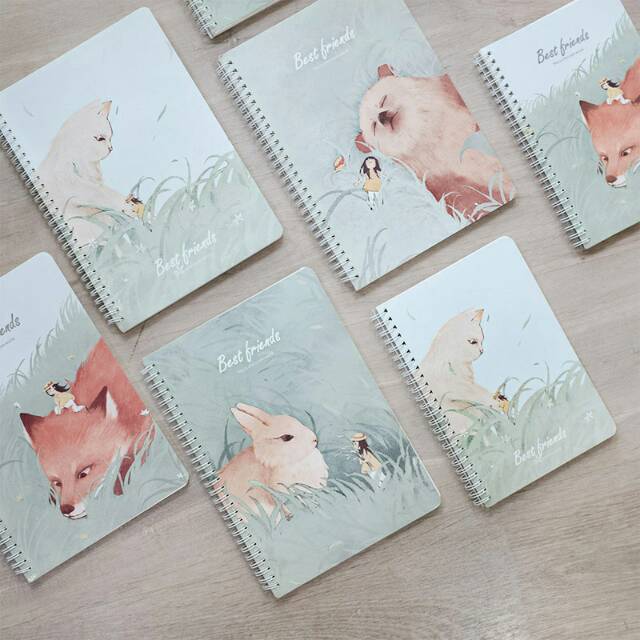 

Best Friends Animal Spiral Ruled Notebook/buku tulis lucu