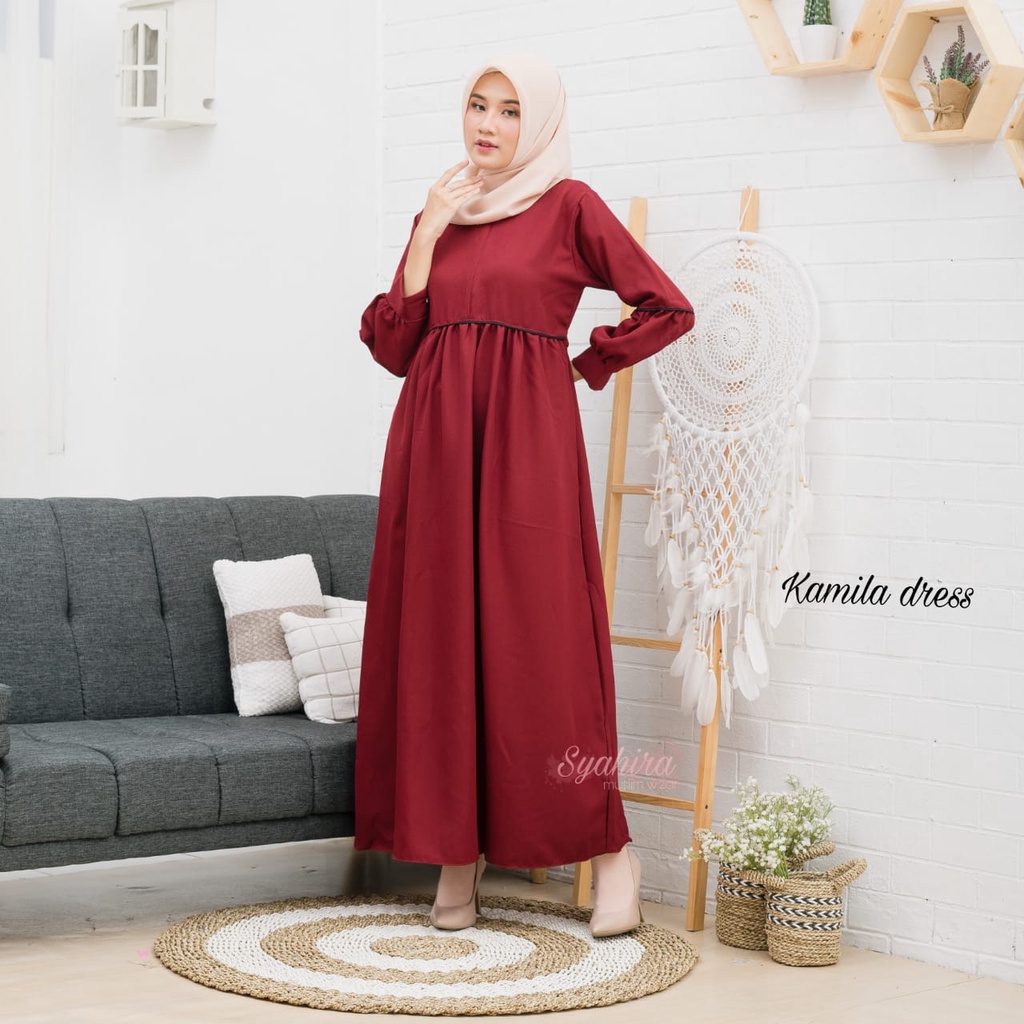 Gamis Jumbo TERBARU - GAMIS LEBARAN- GAMIS POLOS - GAMIS SYAR'I JUMBO Dress syar'i jumbo Gamis asdf BIG size dress Gamis super jumbo LD 140  Gamis Baju wanita muslim Kamila Dress L XL XXL 3XL 4XL LD 140