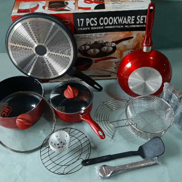 Panci Multifungsi  , HC 17 PCS  , Panci Dutch oven , pizza pan ,  panci cookware set  , Panci Teflon