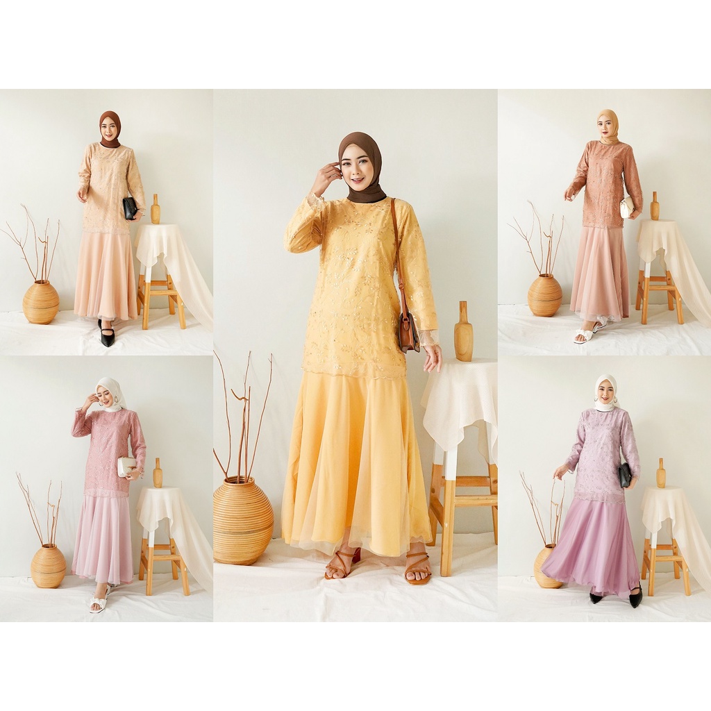 (FLASHSALE) Maxi Dress muslimah SABRINA Pesta Kondangan Gamis Bridesmaid Tille Jumbo