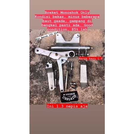 Breket Bracket Monoshok Mono Monoshock CNC Aluminium Yamaha Aerox 155 Old lama