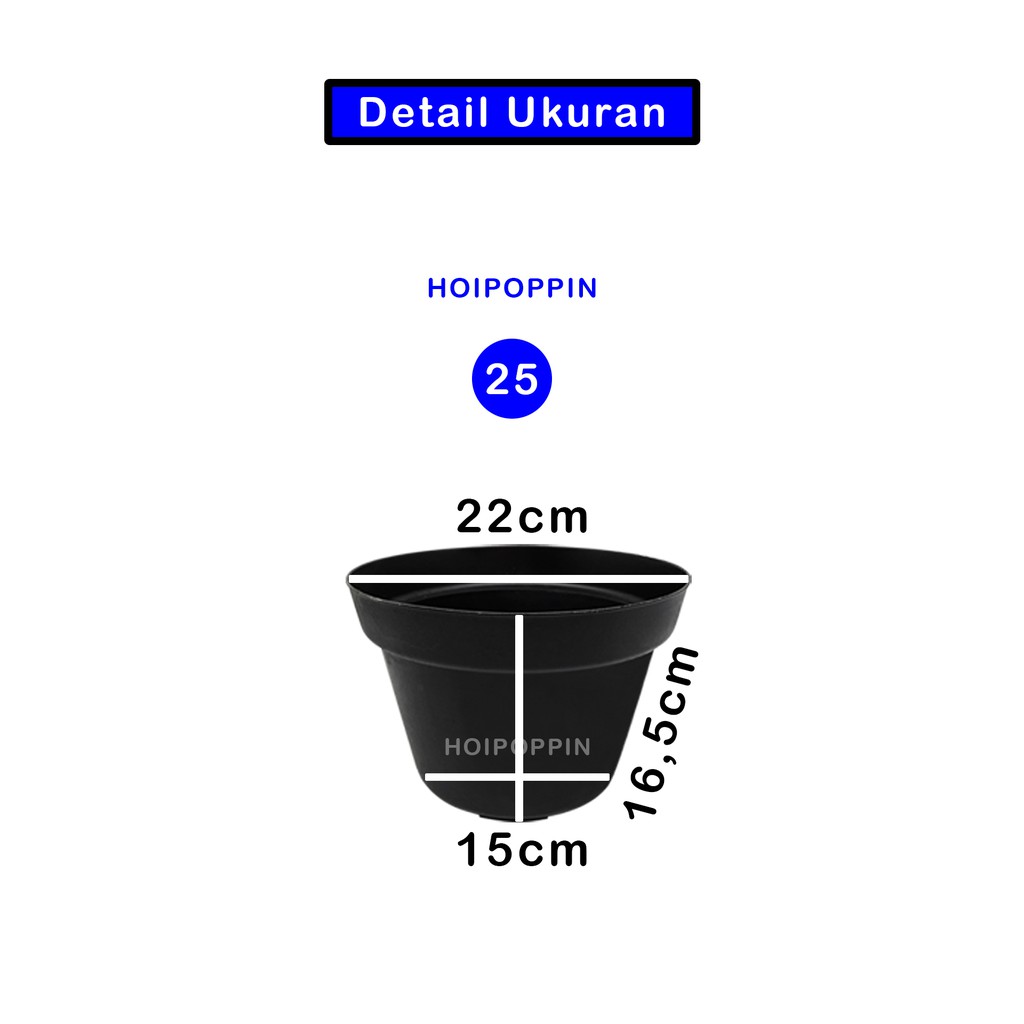 HPP - GROSIR POT 25 HITAM / POT 25 HITAM / POT PEMBIBITAN / POT HARGA GROSIR / POT POLOS HITAM