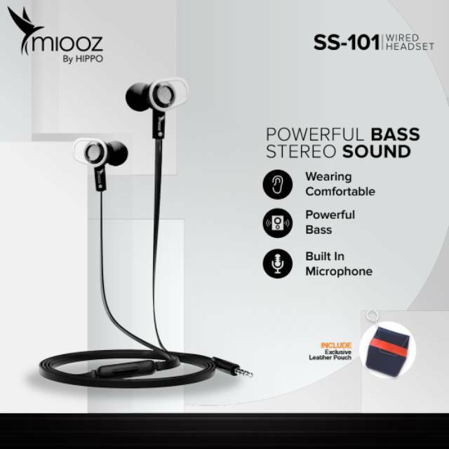 Miooz SS101 Earphone Powerfull Bass Stereo Sound Garansi Resmi