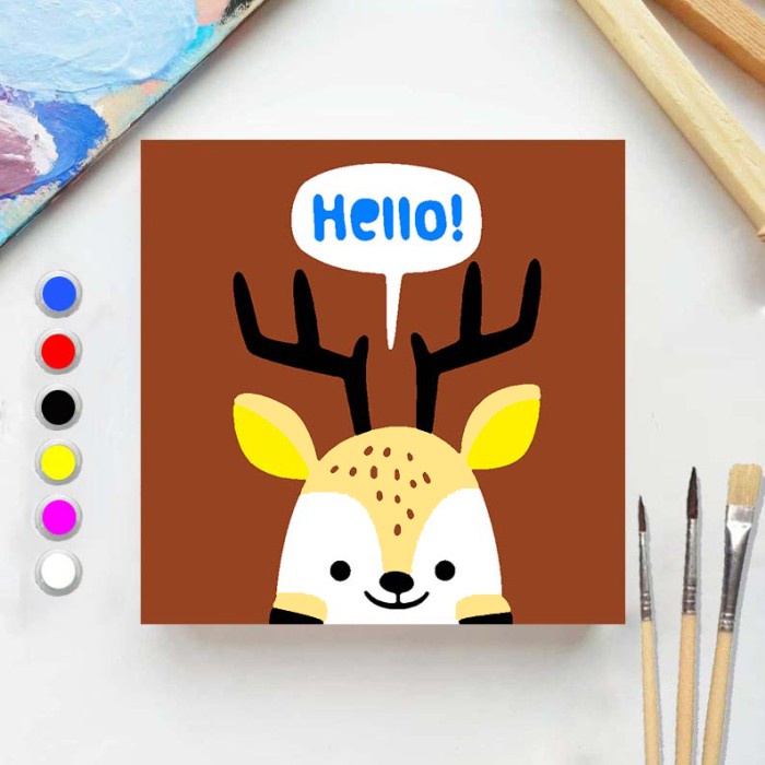 

Paint by number ANIMAL HELLO DEAR 20x20 Painting kit/Set Melukis - HELLO DEAR