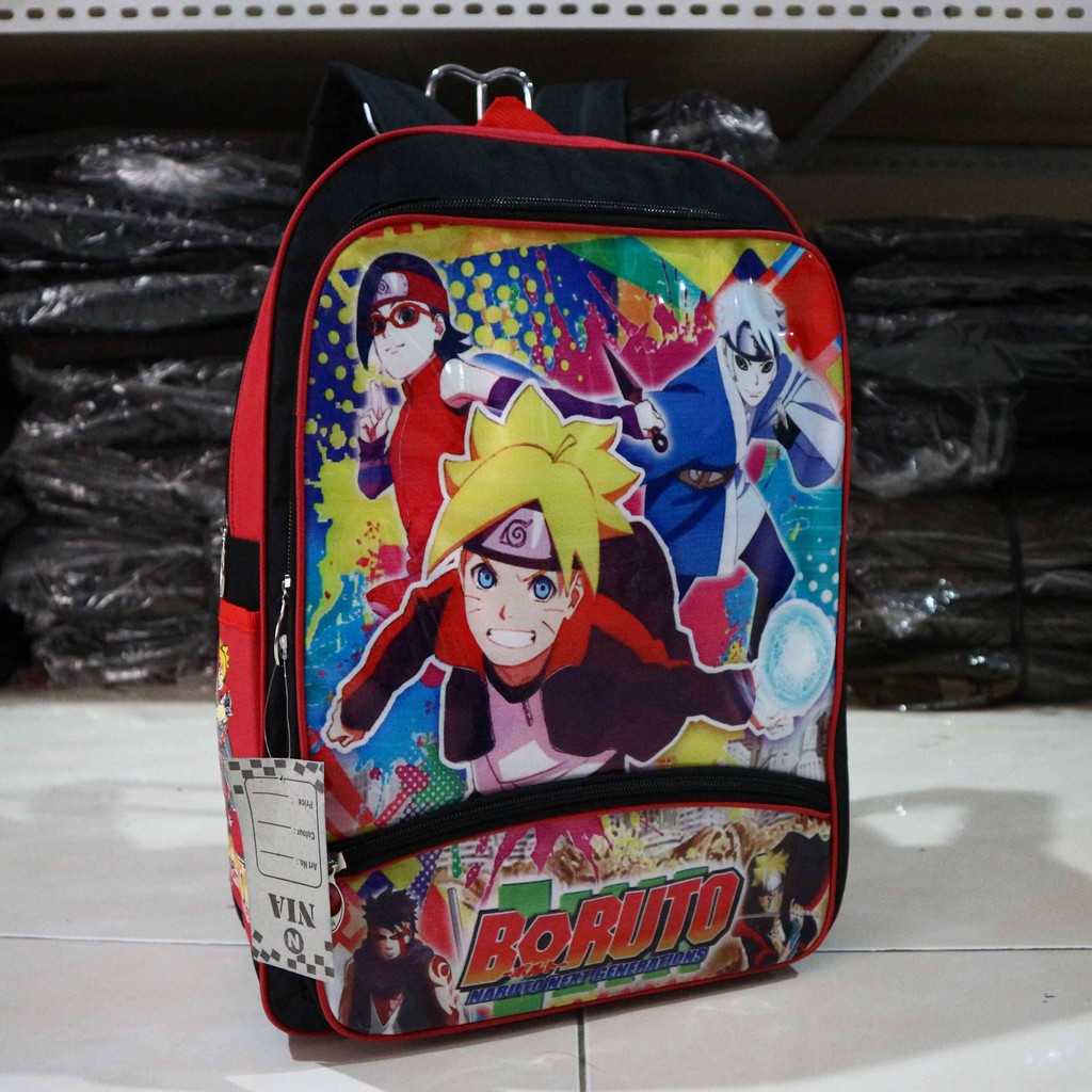 Ransel Anak Laki Laki Cowo Cowok Sekolah TK Paud SD Tas Gendong Gambar Naruto Merah Keren Murah Kuat