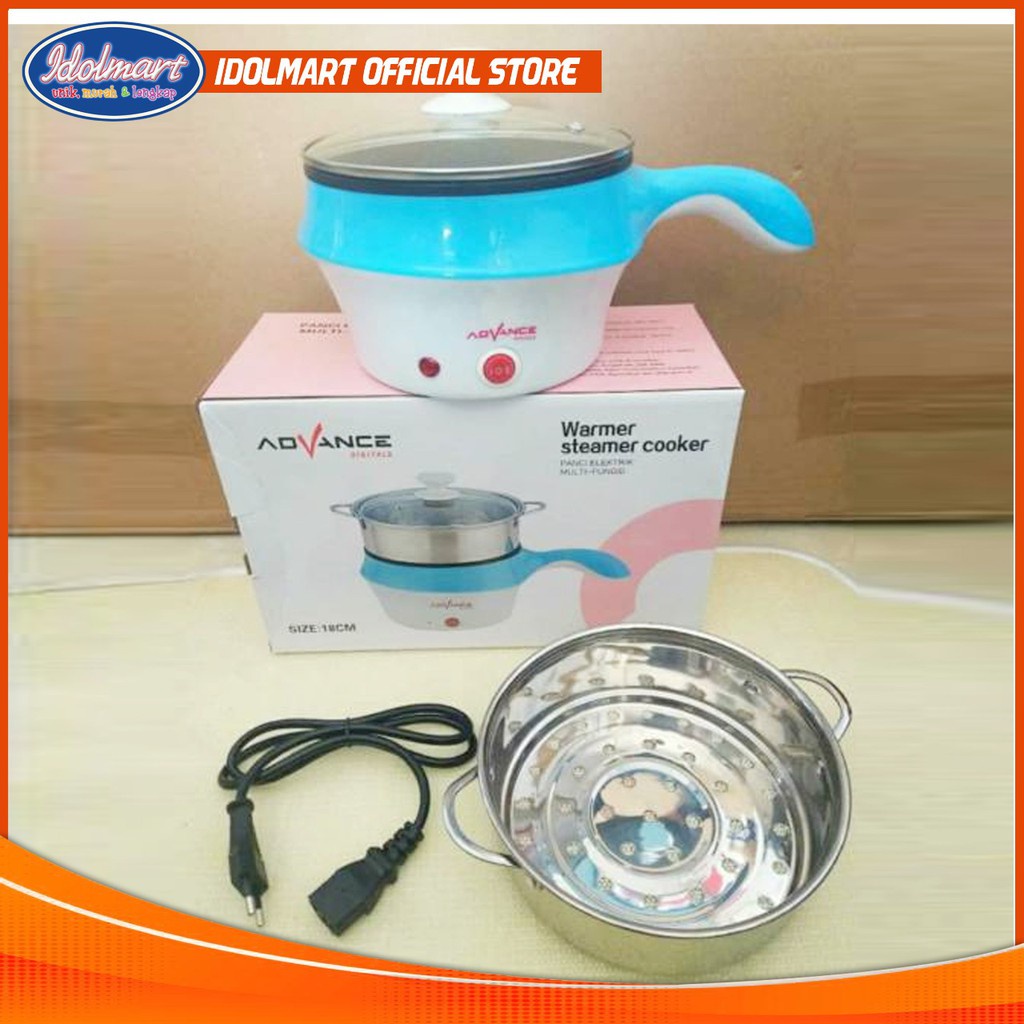 IDOLMART Panci Listrik Advance C-18 dan C-19 Multifungsi Elektrik Cooker 0.8 Liter Stainless Surabaya