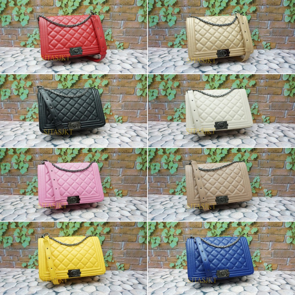 TAS FASHION BOY CHANEL BOY UK.30 TAS BATAM TAS IMPORT WANITA