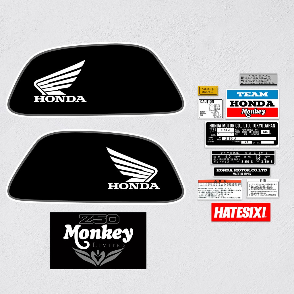 Sticker Decal Honda Z50 Special Edition Black 2012 Hatesix