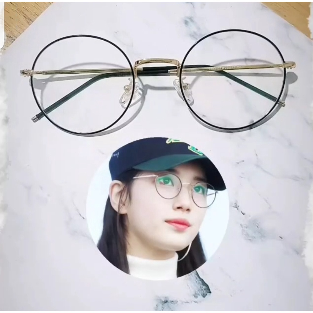 Kacamata Korea Bulat Fashion Frame Kacamata Korea Pria Wanita Kekinian