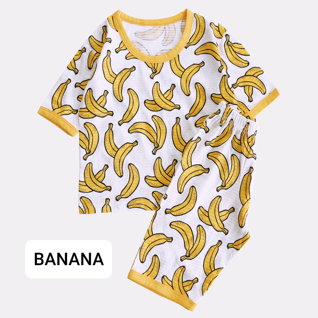 Stelan Summer Set Anak Perempuan Motif Banana