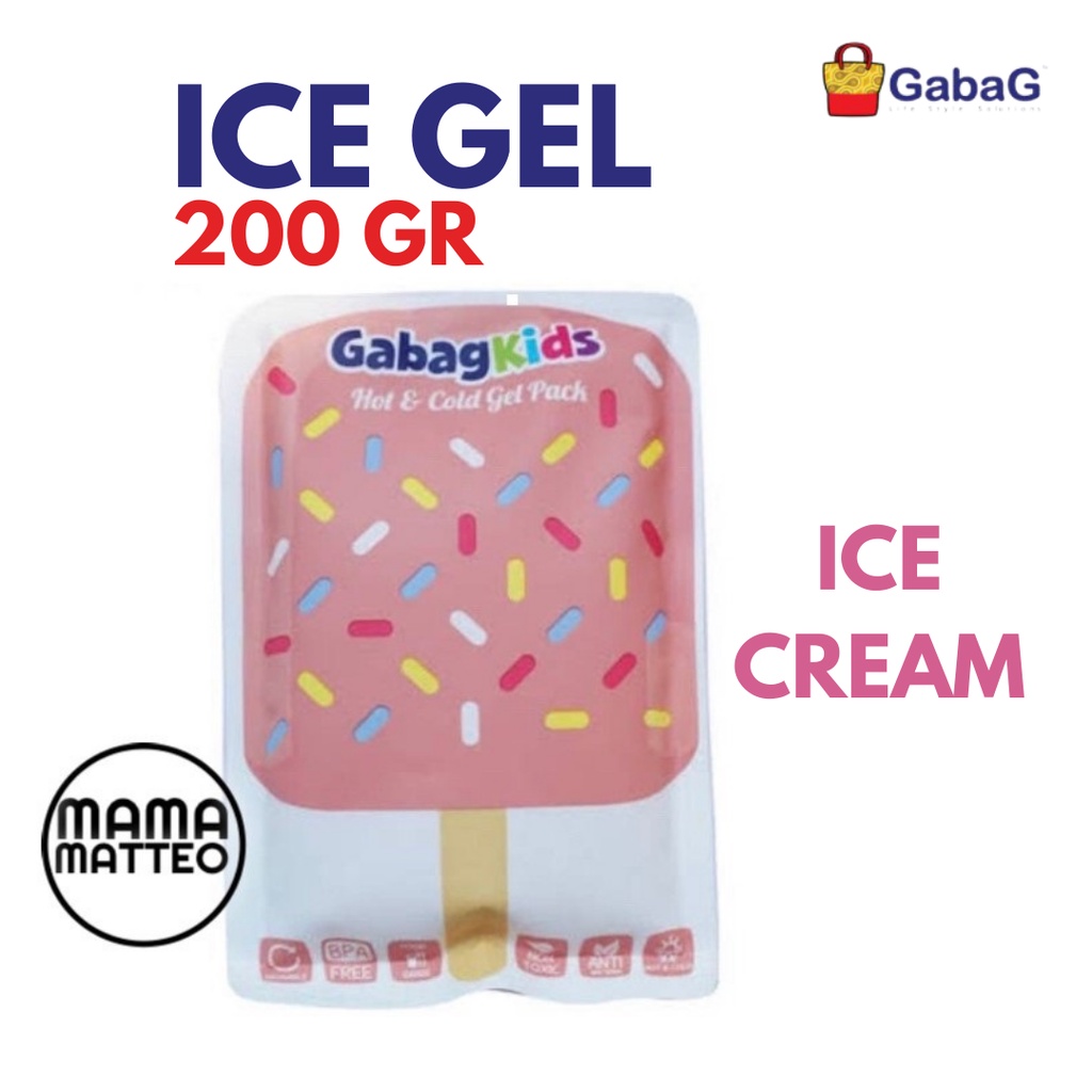 Gabag Kids Ice Gel 200 gram / 200gr / Ice Cream Burger Original Yellow size Kecil 200ml / BANDUNG