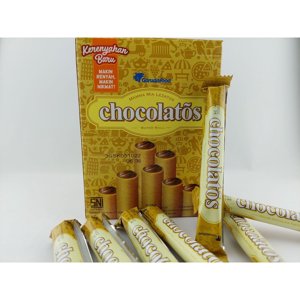 

CHOCOLATOS ROLL COKLAT BOX ISI 24 X 8.5 GR GERY CHOCOLATOS PROMO