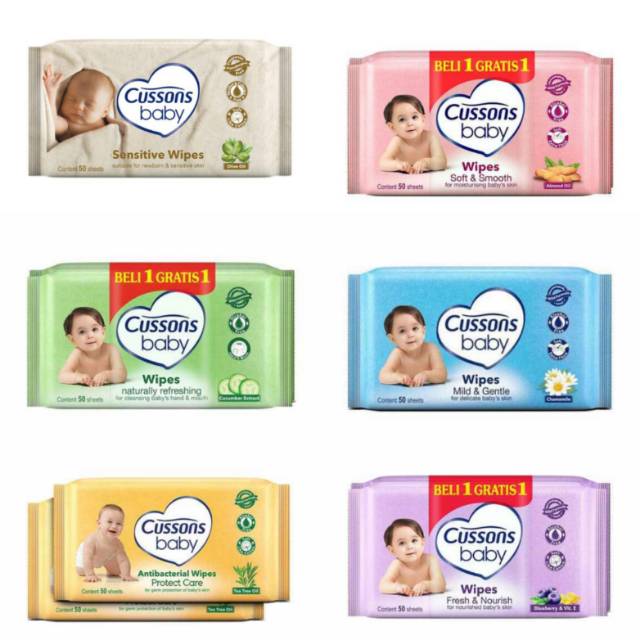 Cussons Baby Wipes / Tissue Basah Cussons 50's (BELI 1 GRATIS 1)