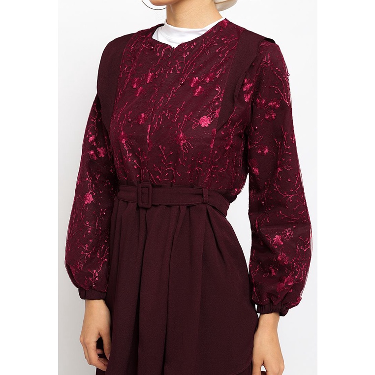 Puricia Setelan Muslim Oneset - RIZWANA - Maroon, Pink, Brown-8