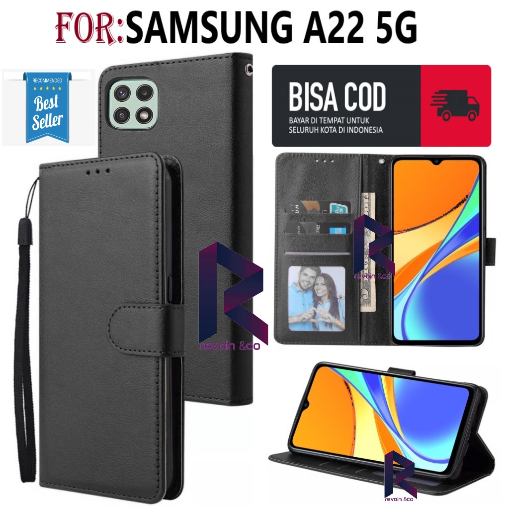 FLIP COVER SAMSUNG A22 5G FLIP WALLET LEATHER KULIT PREMIUM SARUNG BUKA TUTUP KESING HP FLIP CASE SAMSUNG A22 5G