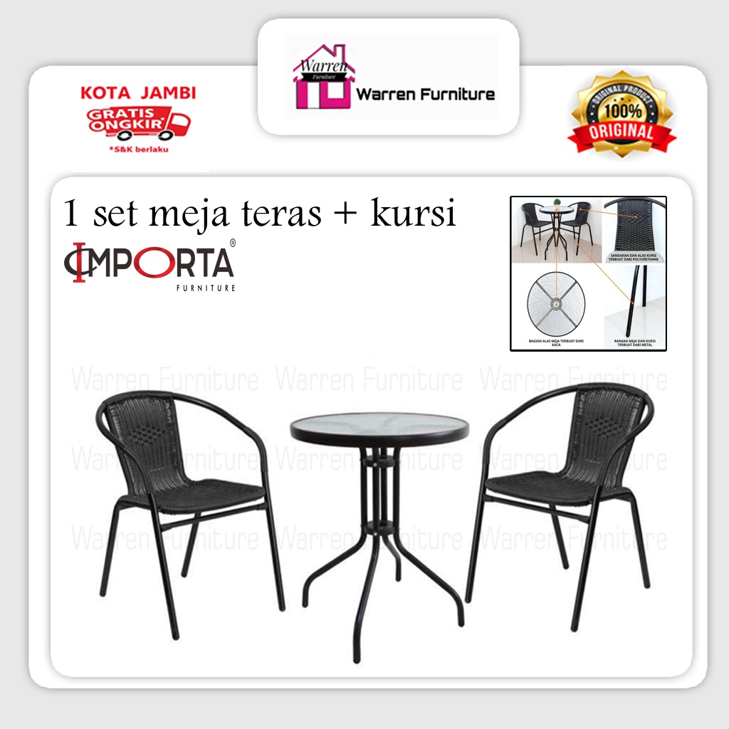 Kursi Teras/ Set Kursi Taman/ Kursi cafe / 1 set Meja teras dan Kursi