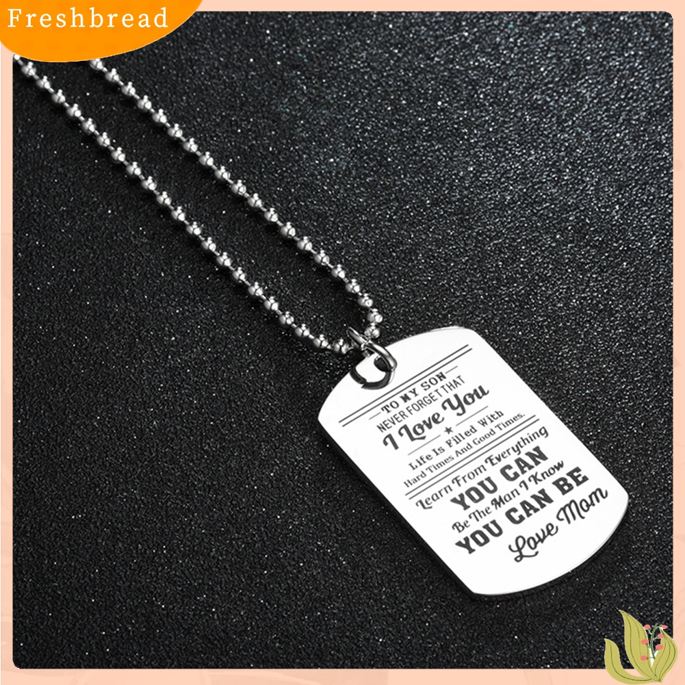 Terlaris Fashion Men Dog Tag Caving Letters Pendant Chain Necklace Key Ring Jewelry Gift