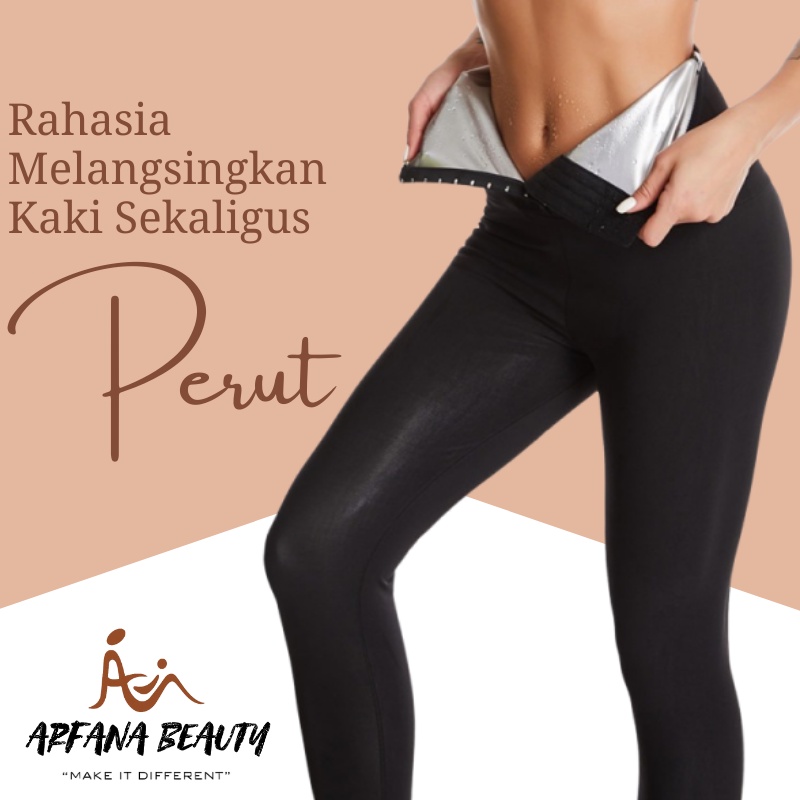 Korset Pembakar Lemak Lapis Perak Pelangsing pengecil paha kaki Celana Pelangsing perut silver sweat Penguras Lemak