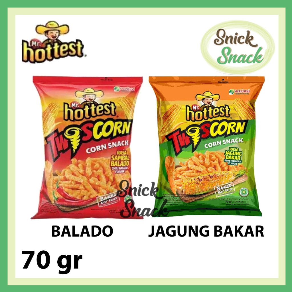 

Mr Hottest Twist Corn Kerupuk Jagung Twistko Ekstrudat Balado dan jagung Bakar 70 gr