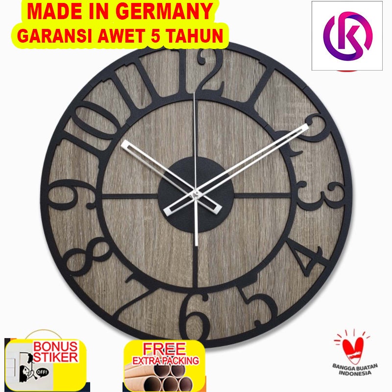 

Murah Jam Dinding Besar - OLD STATION MOTIF - BLEACHED WOOD - Diameter 42 CM