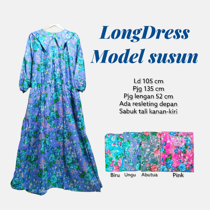 Gamis katun susun 2/longdress canda