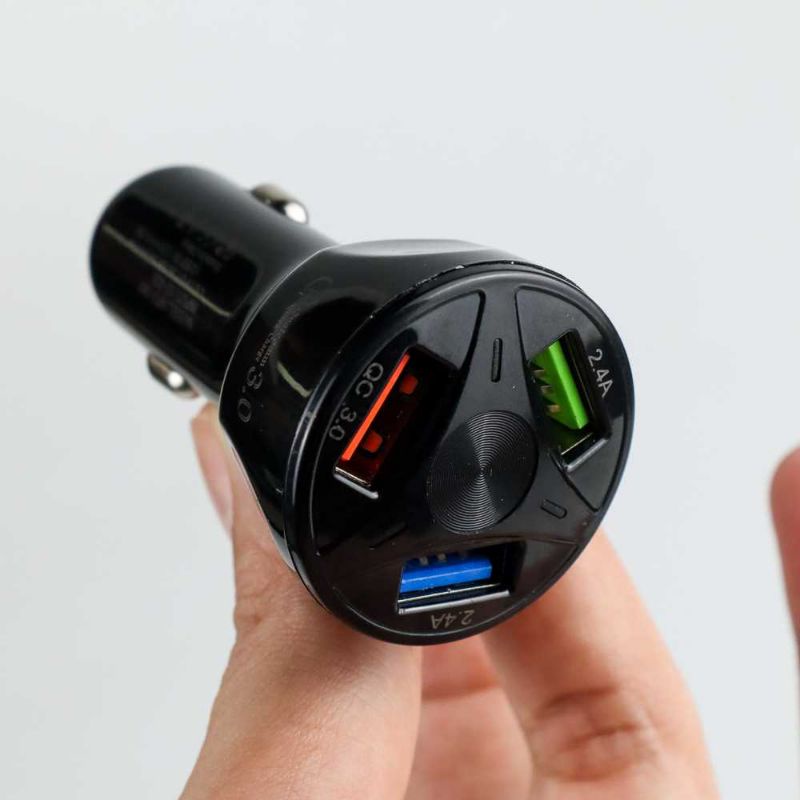 Car charger mobil motor USB 3 port 2.4 A Quick Charging 3.0 7 A