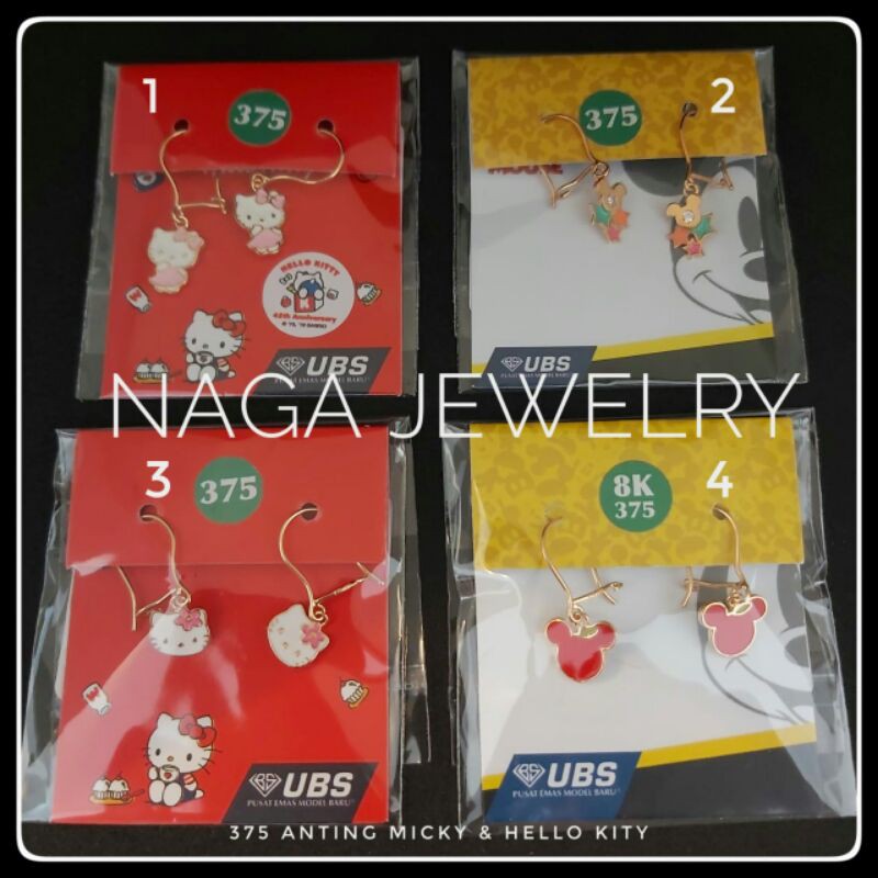 anting mickeymini UBS fancy mata emas kadar 375