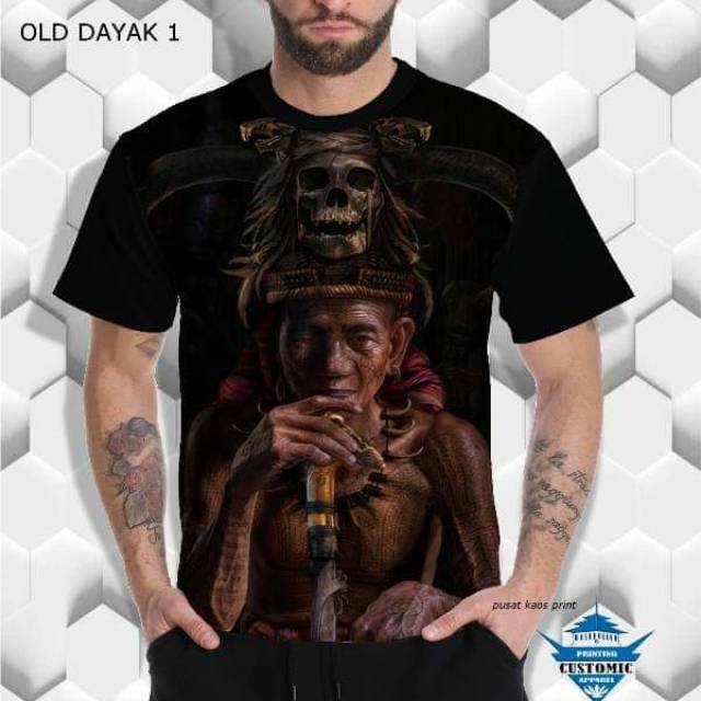 TERMURAH Kaos 3D Kapuas Tshirt - Old Dayak 1