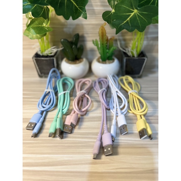 Kabel Charger/Data For  Android Type Micro Type C Type Lightning Semua Merk Hp USB Macaron