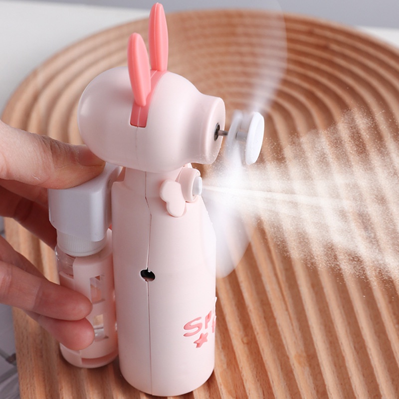 Kipas Mini Nano Spray Kipas Karakter Semprot Elektrik Usb Genggam
