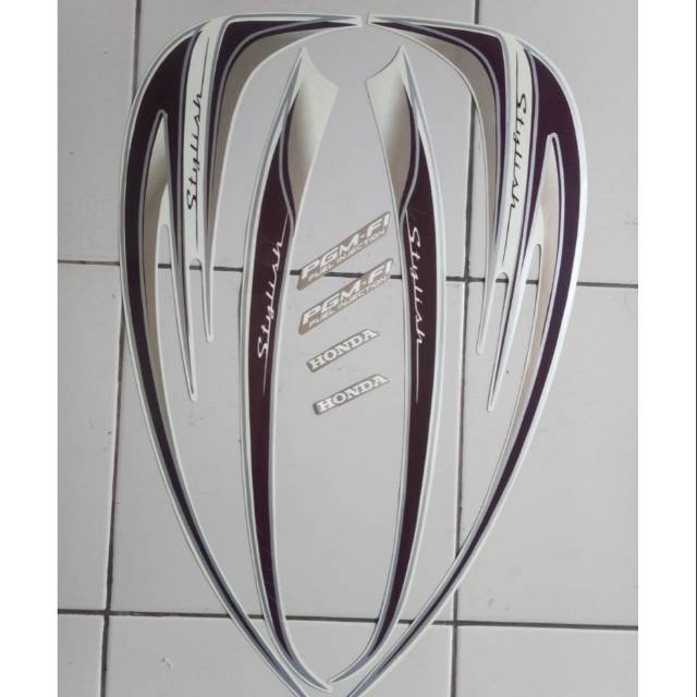Stiker striping Honda Scoopy stylish 2014 putih