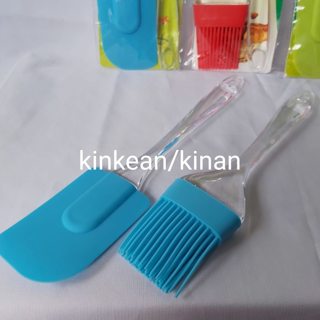 Spatula &amp; Kuas Karet Silikon Silicon 1 Set isi 2