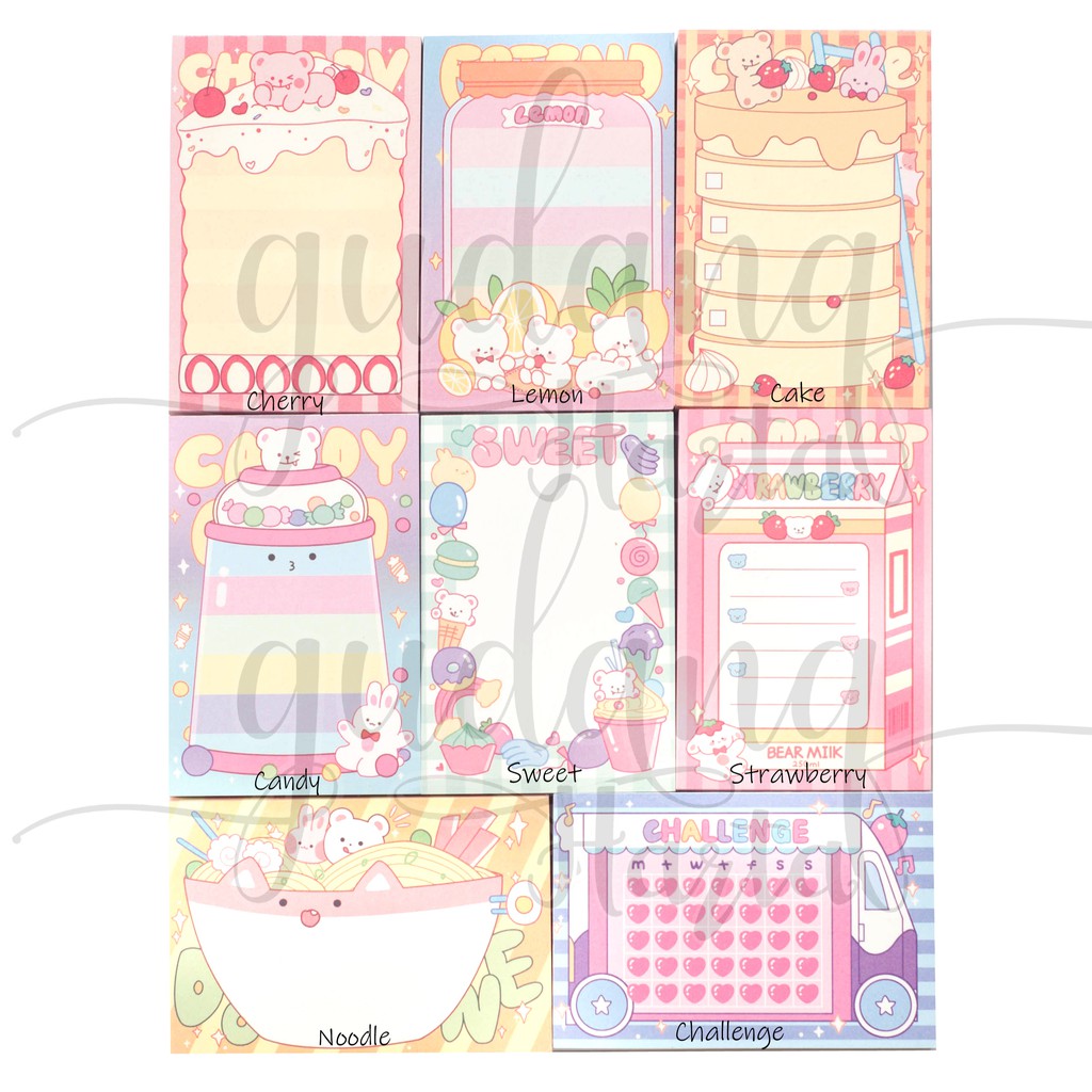 

Memo Pastel Mini Cute Food Cake Cherry Noodle Lucu Notes DIY Scrapbook GC 301336