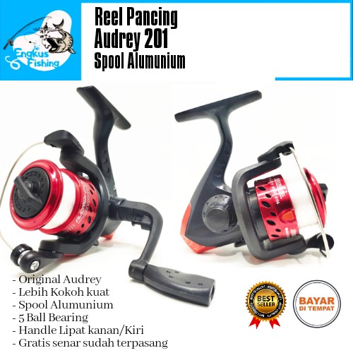 Reel Pancing Audrey Spool Alumunium (Bonus Senar) 5 Bearing Murah