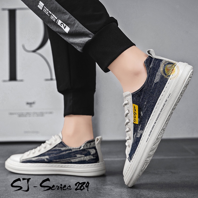 [JWALK] Sepatu Sneakers Pria Motif Jeans Trendy Keren Import Kualitas Premium -289