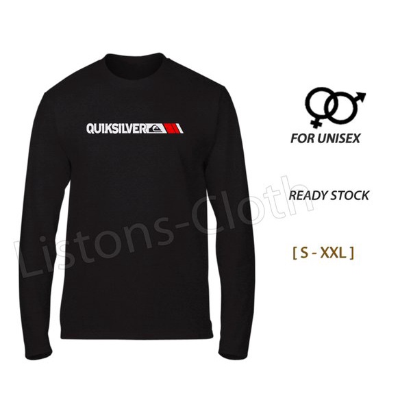 DI JUAL KAOS QUIKSILVER HITAM LENGAN PANJANG BAJU DISTRO SURFING
