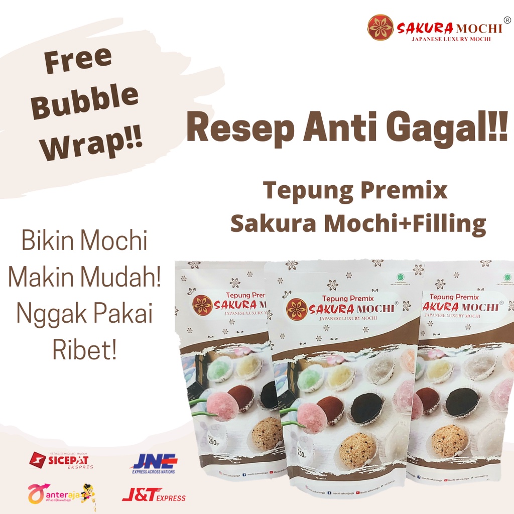 Paket komplit DIY Mochi Jepang - Tepung premix + Filling