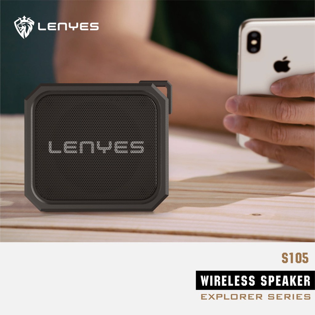 LENYES S105 Speaker Bluetooth waterproof ipx7 outdoor wireless TWS HIFI BASS anti air tahan banting original