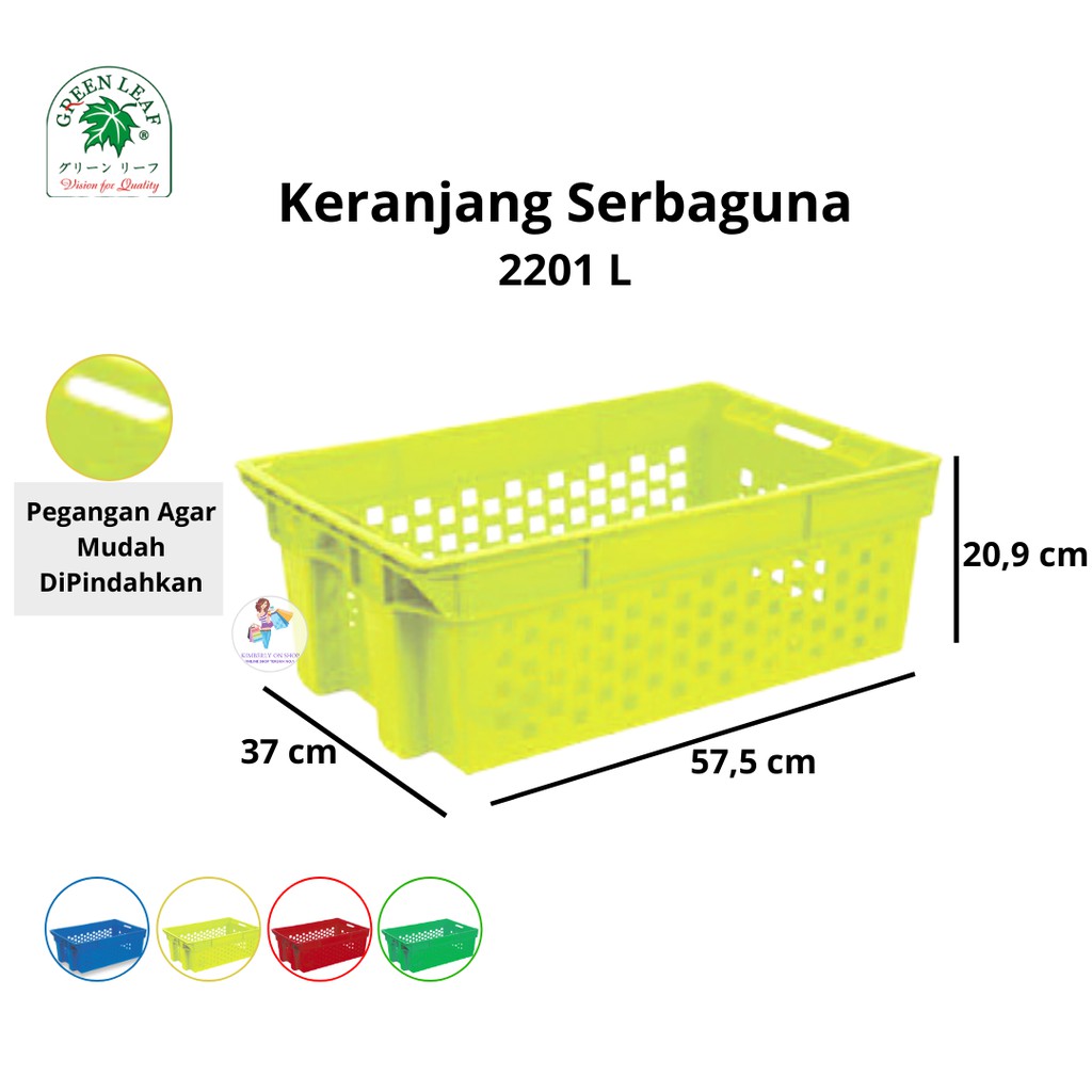 Keranjang Industri / Container lubang 2201L Green Leaf