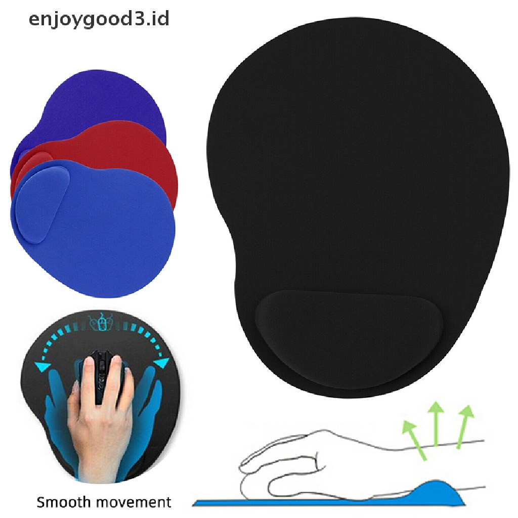 (Id) Mouse Pad Ergonomis Nyaman Anti Slip Dengan Bantalan Pergelangan Tangan Untuk Pc (Dd)