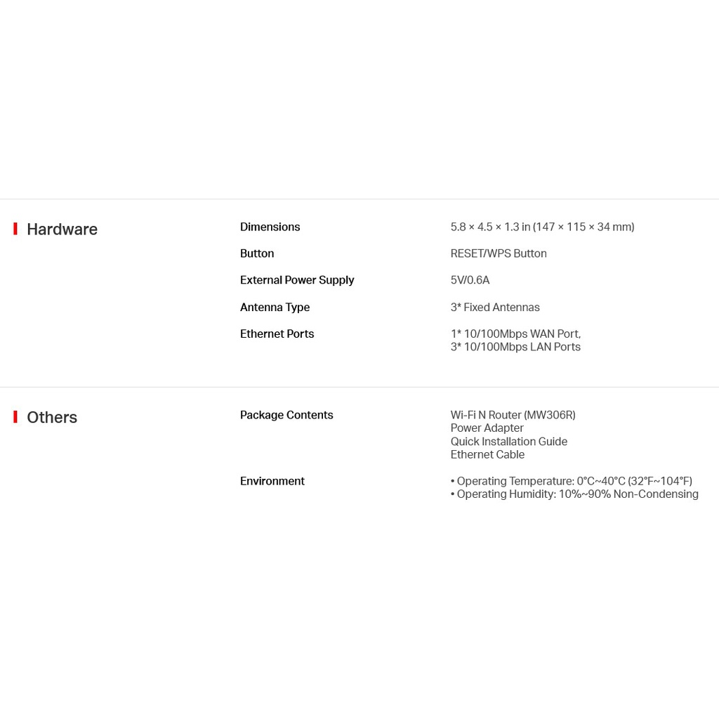 Mercusys MW306R  Wireless N Router 300Mbps